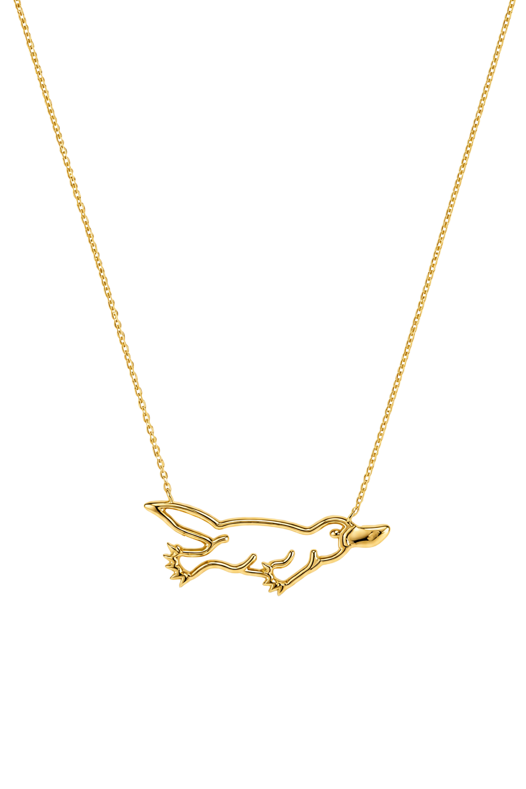Platypus Outline Pendant - Yellow Gold