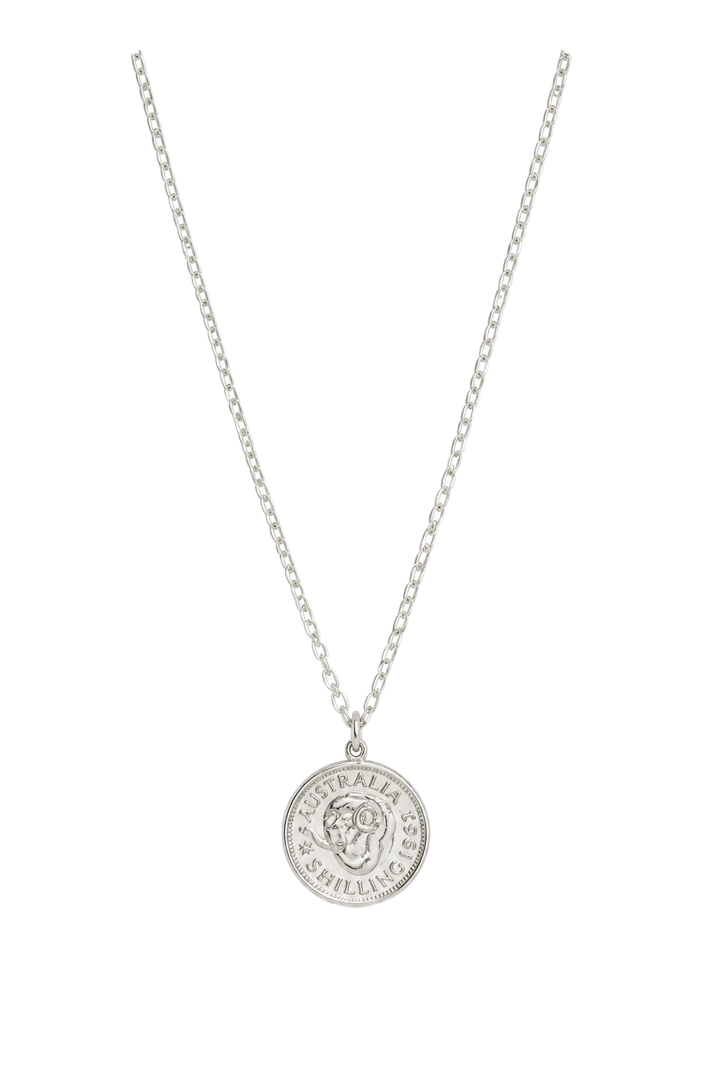 Australian Shilling Coin Pendant - White Gold