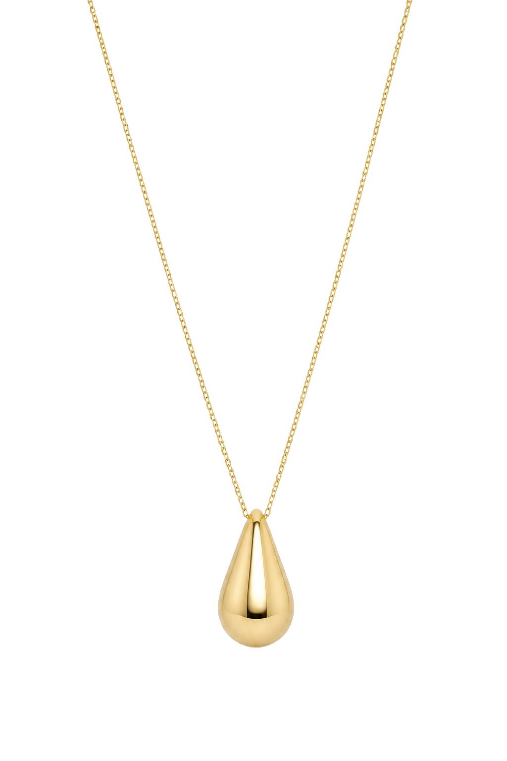 Polished Teardrop Pendant - Yellow Gold