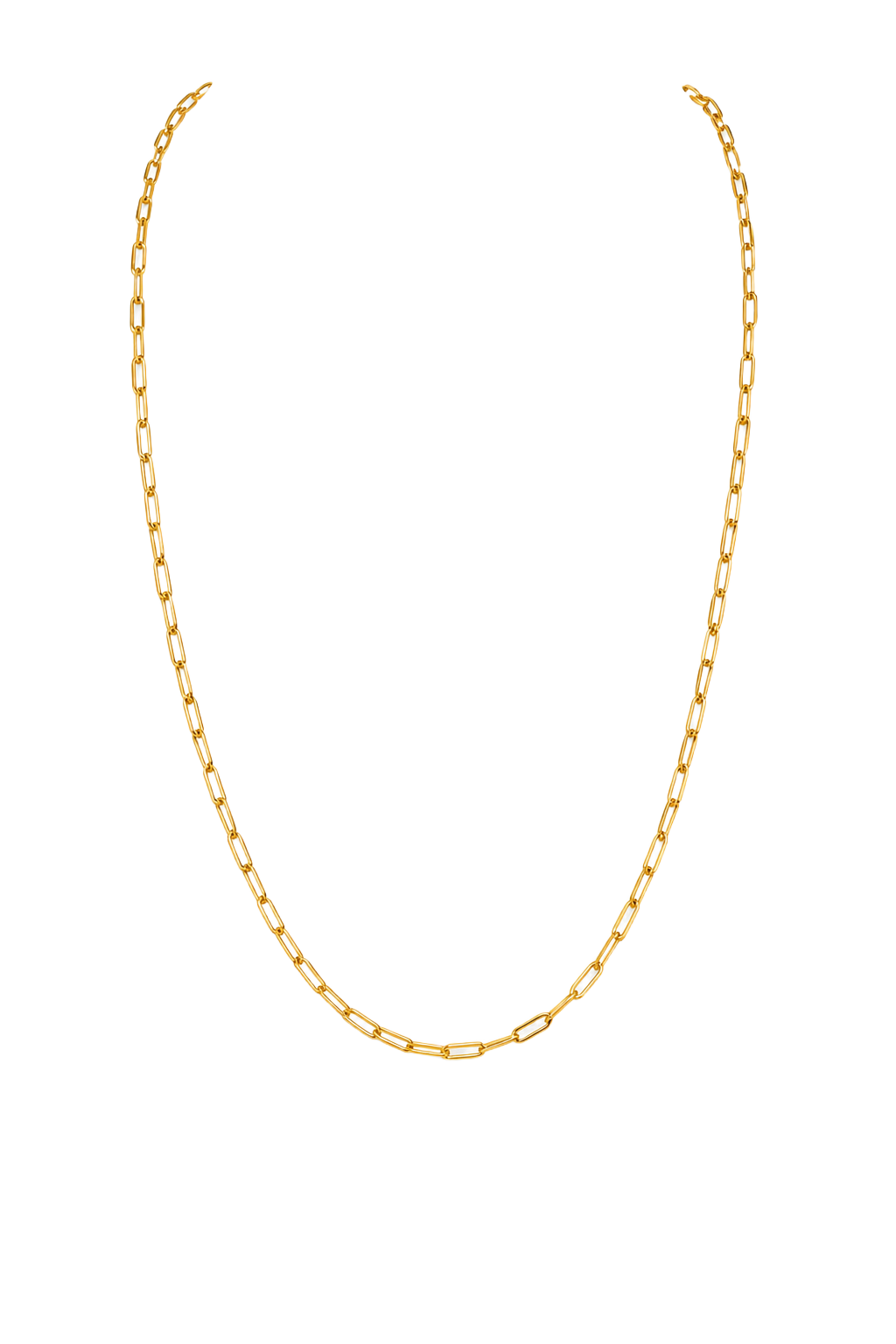 Paperclip Chain Necklace - Yellow Gold