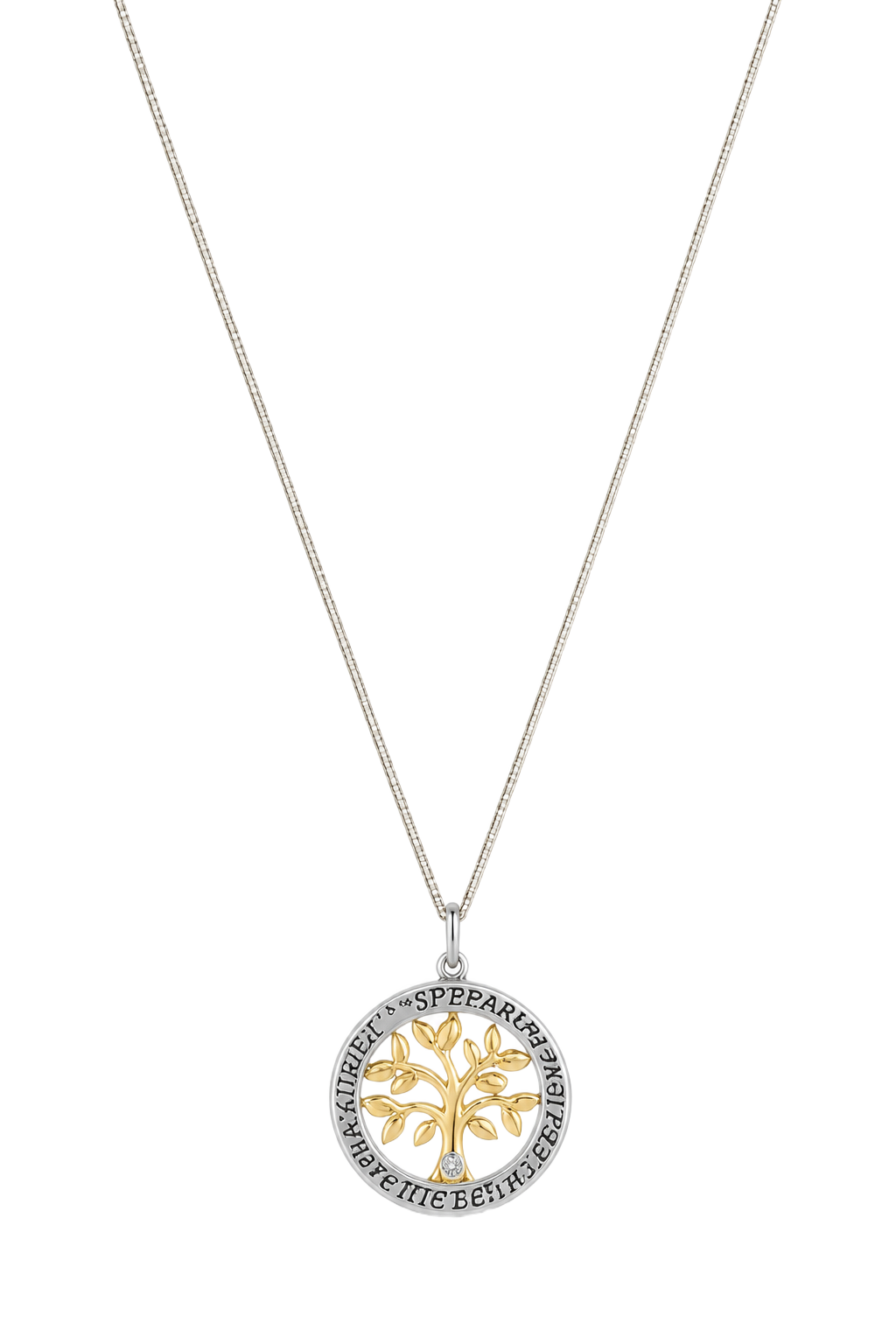 Tree of Life Medallion Pendant - Two Tone Gold