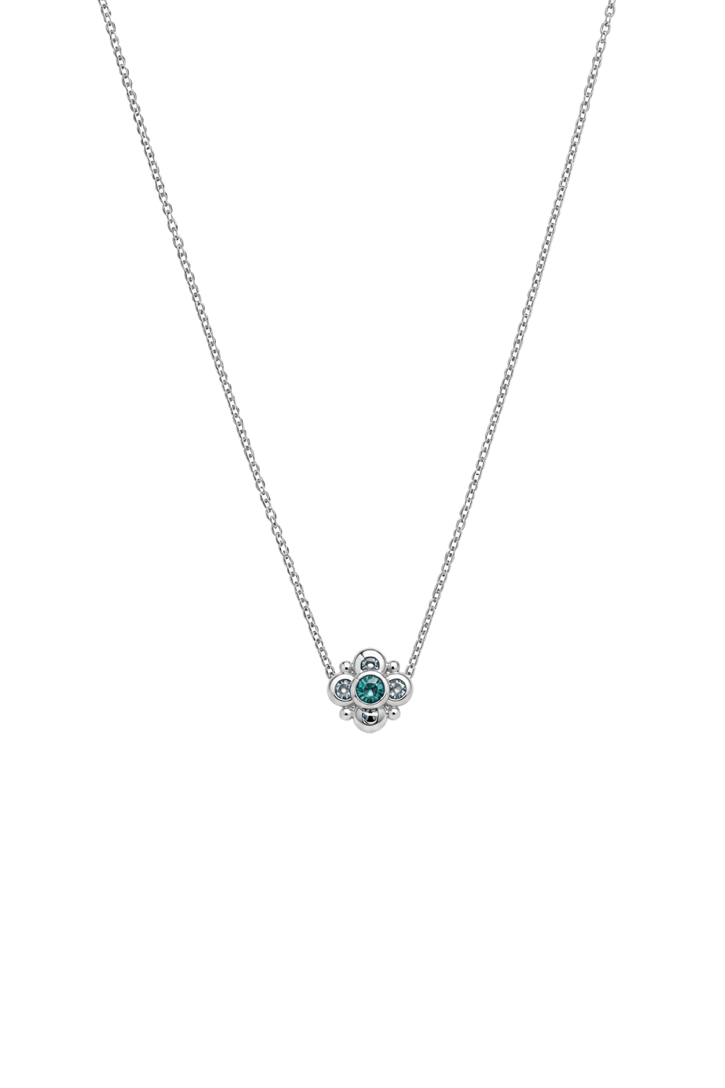 Alexandrite & Diamond Flower Cluster Necklace - White Gold