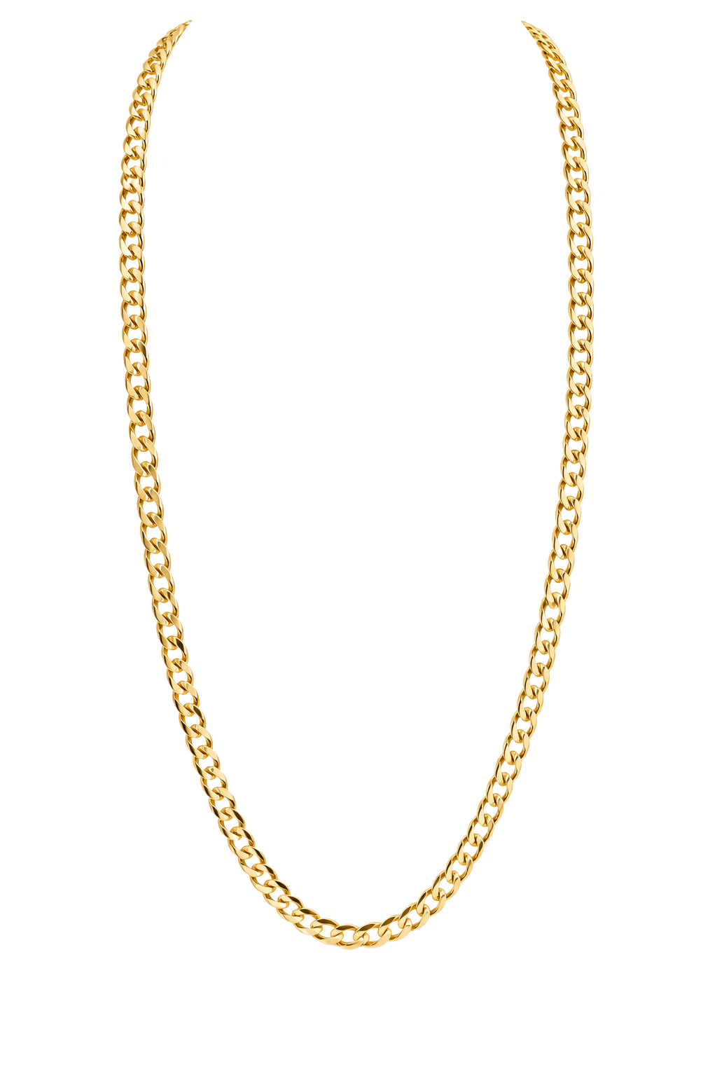 Heavy Curb Chain Necklace - Yellow Gold