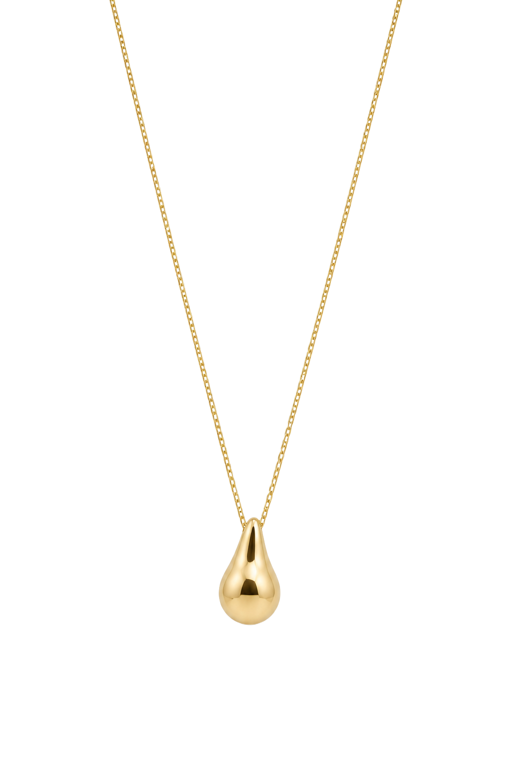 Puff Teardrop Pendant - Yellow Gold