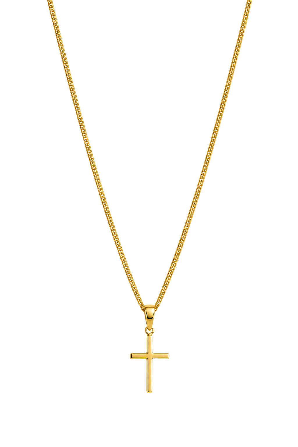 Plain Cross Pendant - Yellow Gold