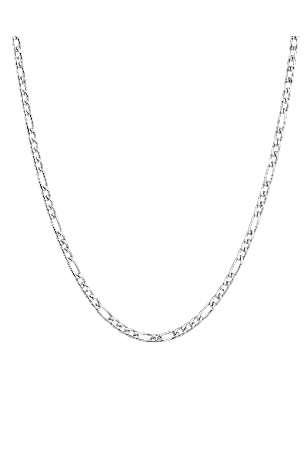 Figaro Chain Necklace - White Gold