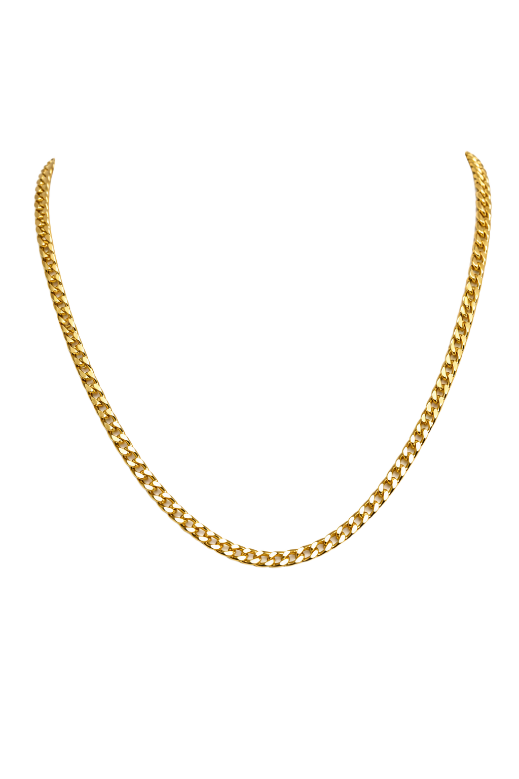 Heavy Curb Chain Necklace - Yellow Gold