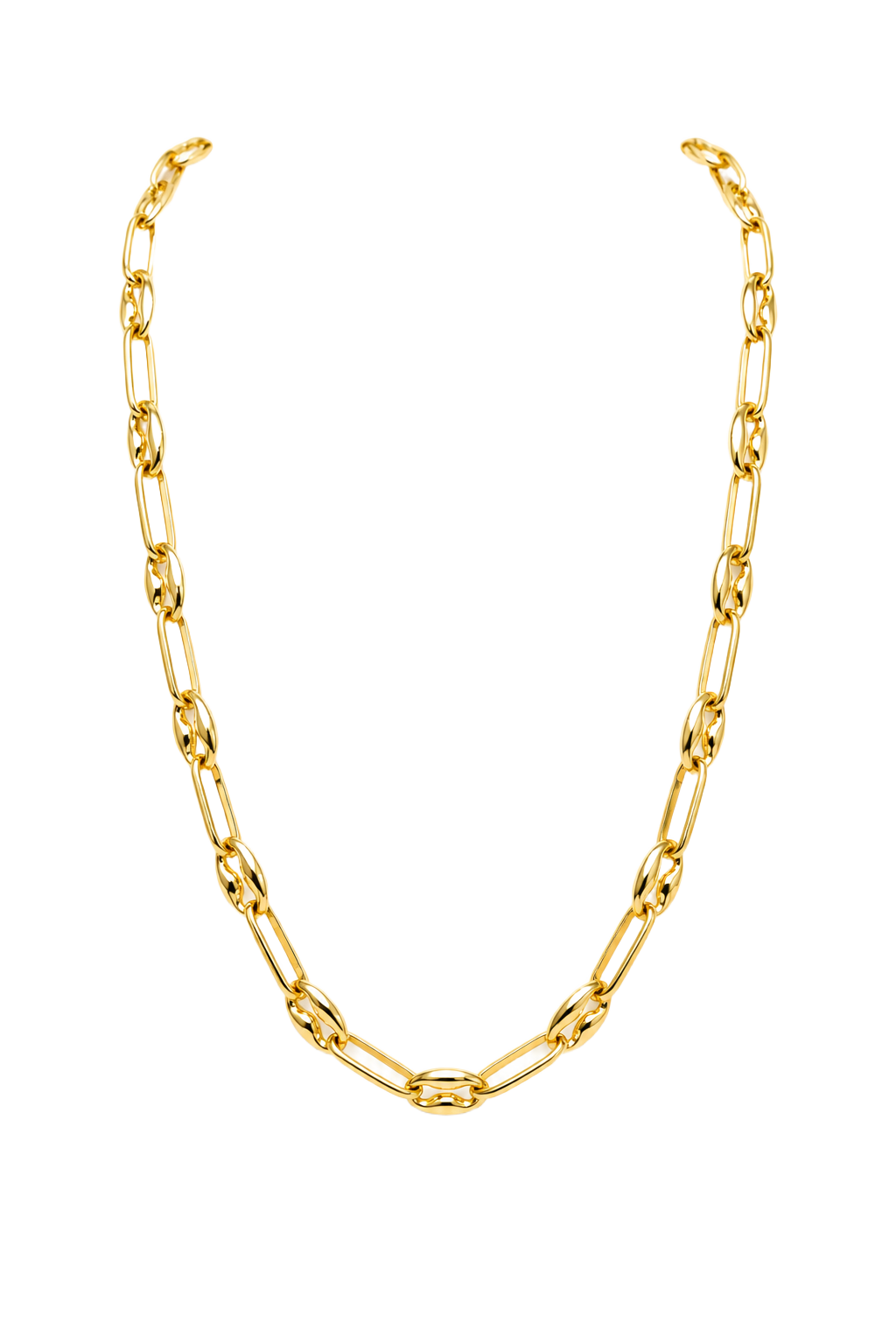 Large Oval Link Chain Necklace - Yellow Gold