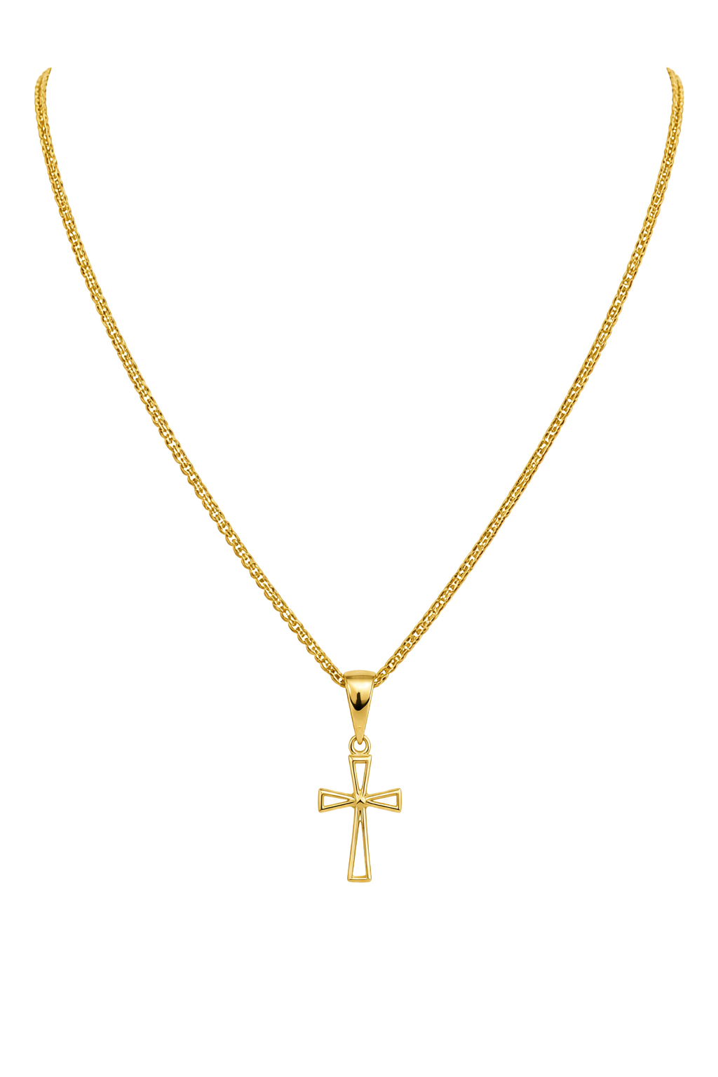 Open Cross Pendant - Yellow Gold