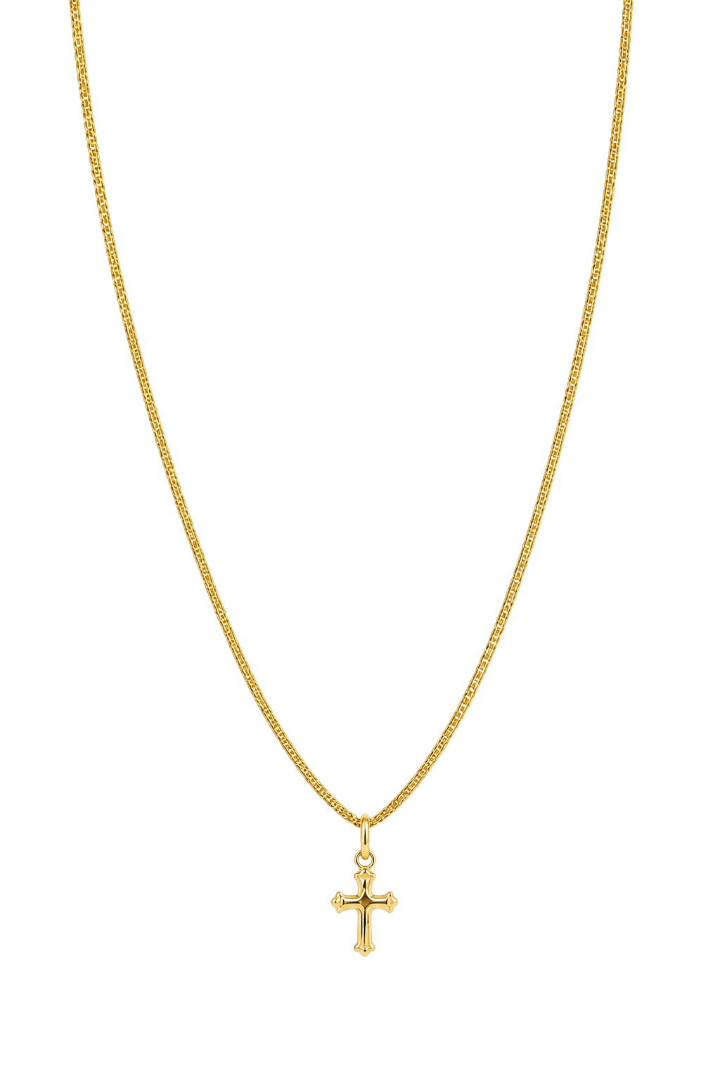 Ball Terminal Cross Pendant - Yellow Gold