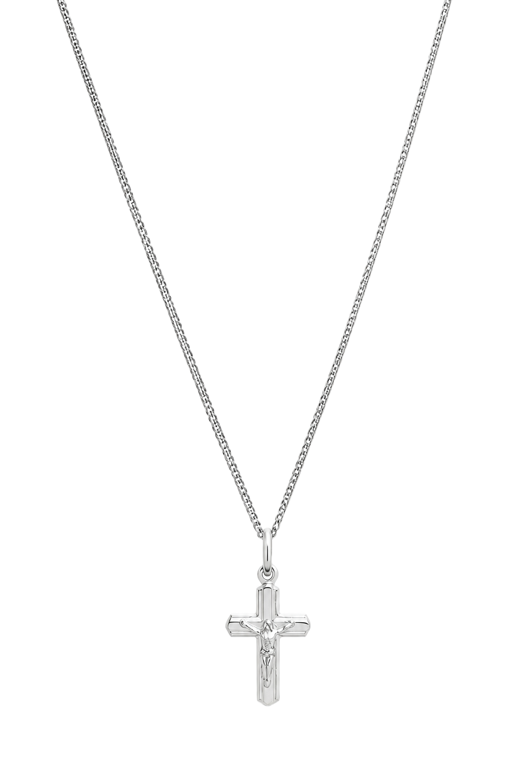 Crucifix Pendant - White Gold