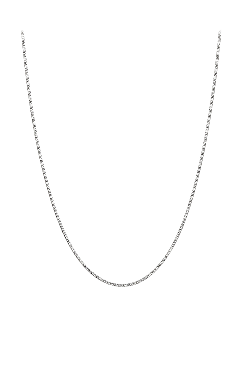 Fine Curb Chain Necklace - White Gold