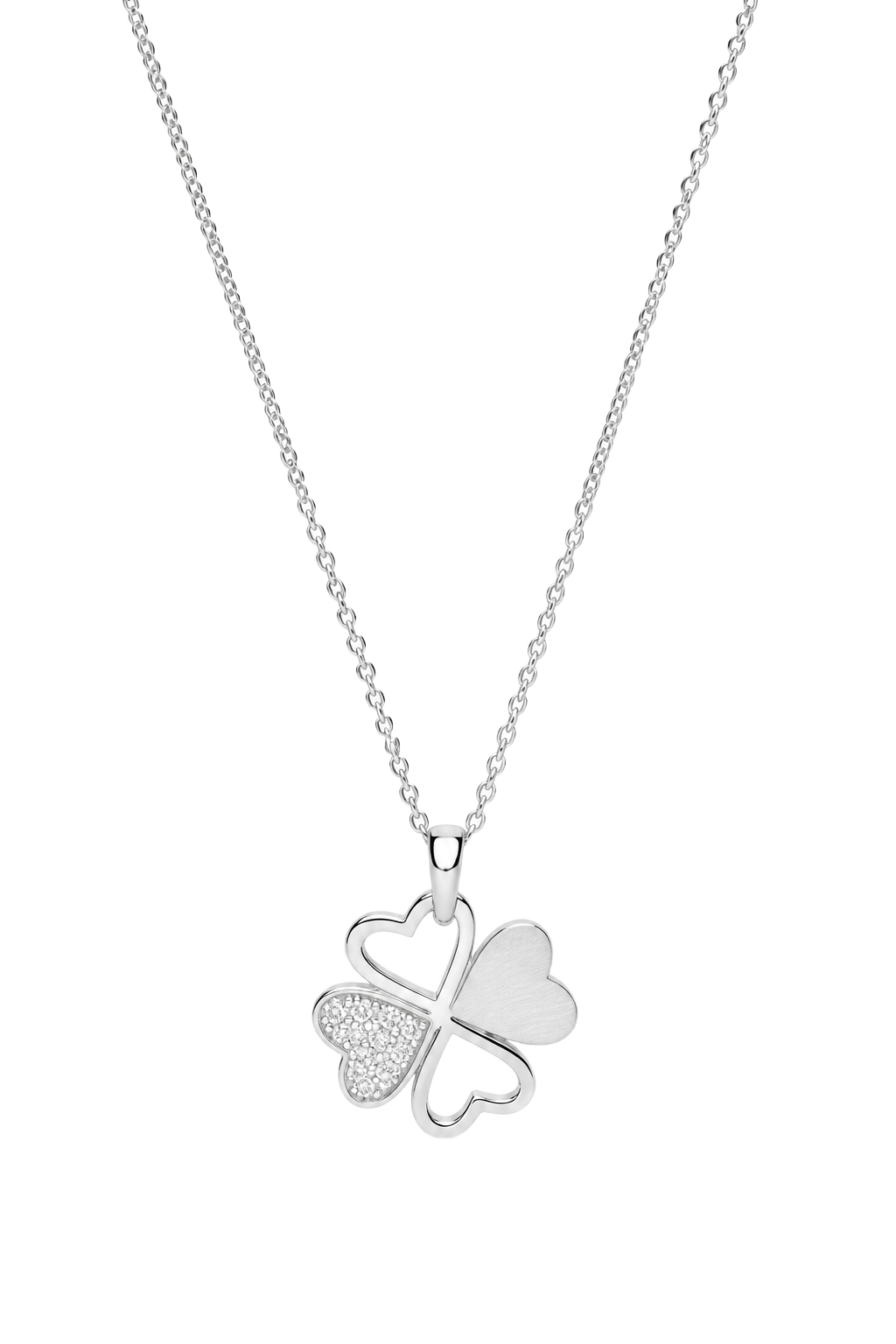 Four-Leaf Clover Diamond Pendant - White Gold