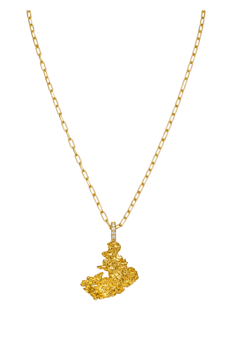 Australian Gold Nugget Pendant - Yellow Gold