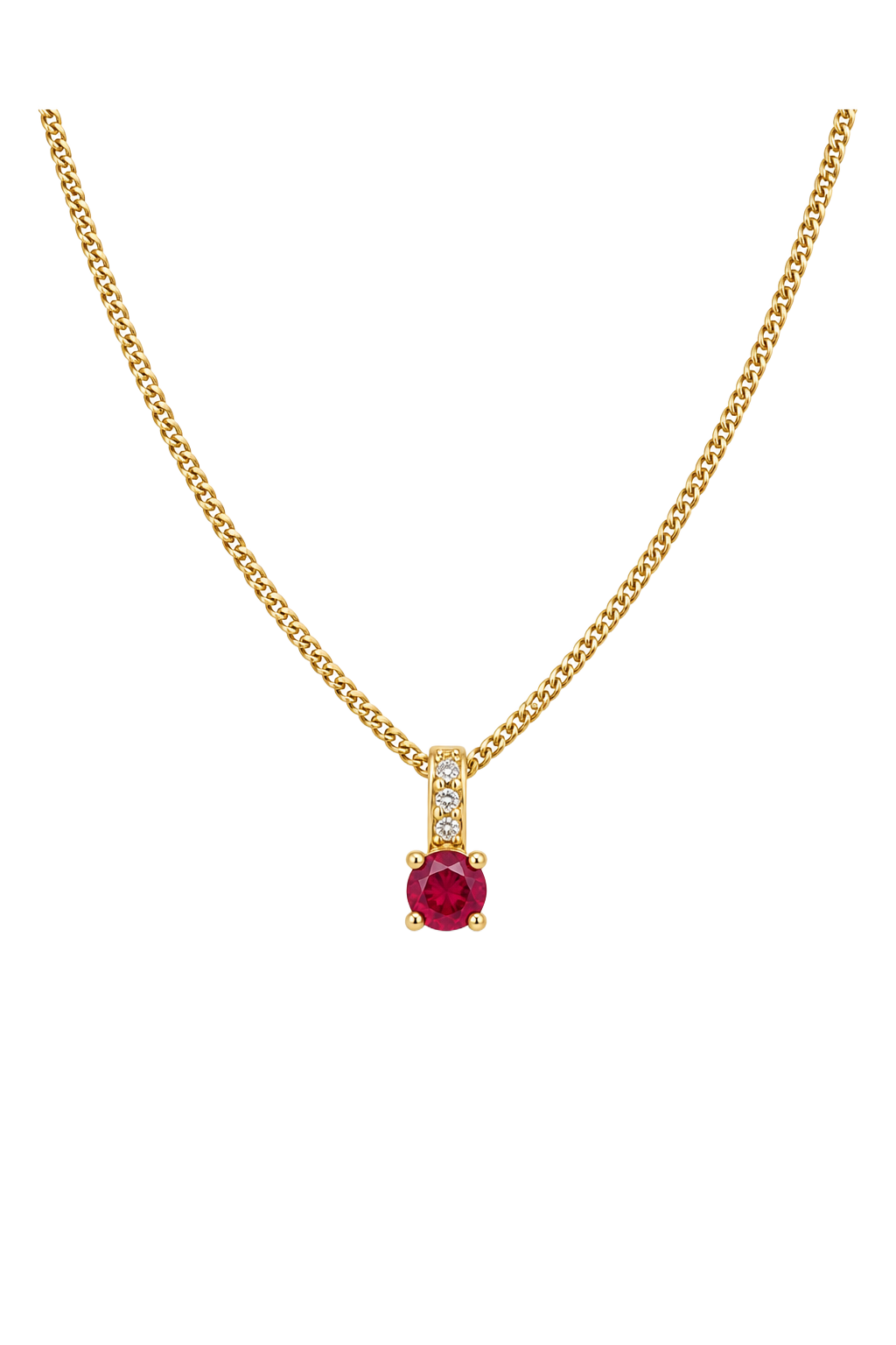 Ruby & Diamond Pendant - Yellow Gold