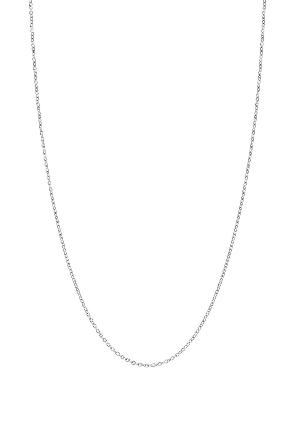Fine Cable Chain Necklace - White Gold