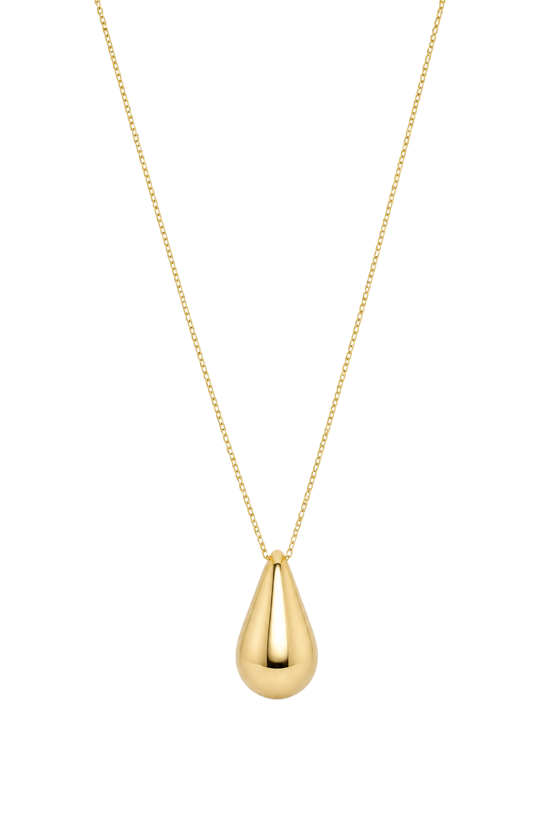 Polished Teardrop Pendant - Yellow Gold