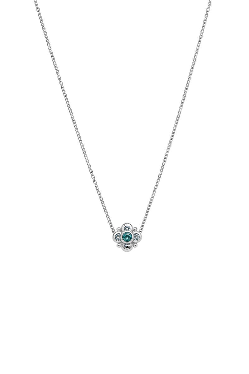 Alexandrite & Diamond Flower Cluster Necklace - White Gold