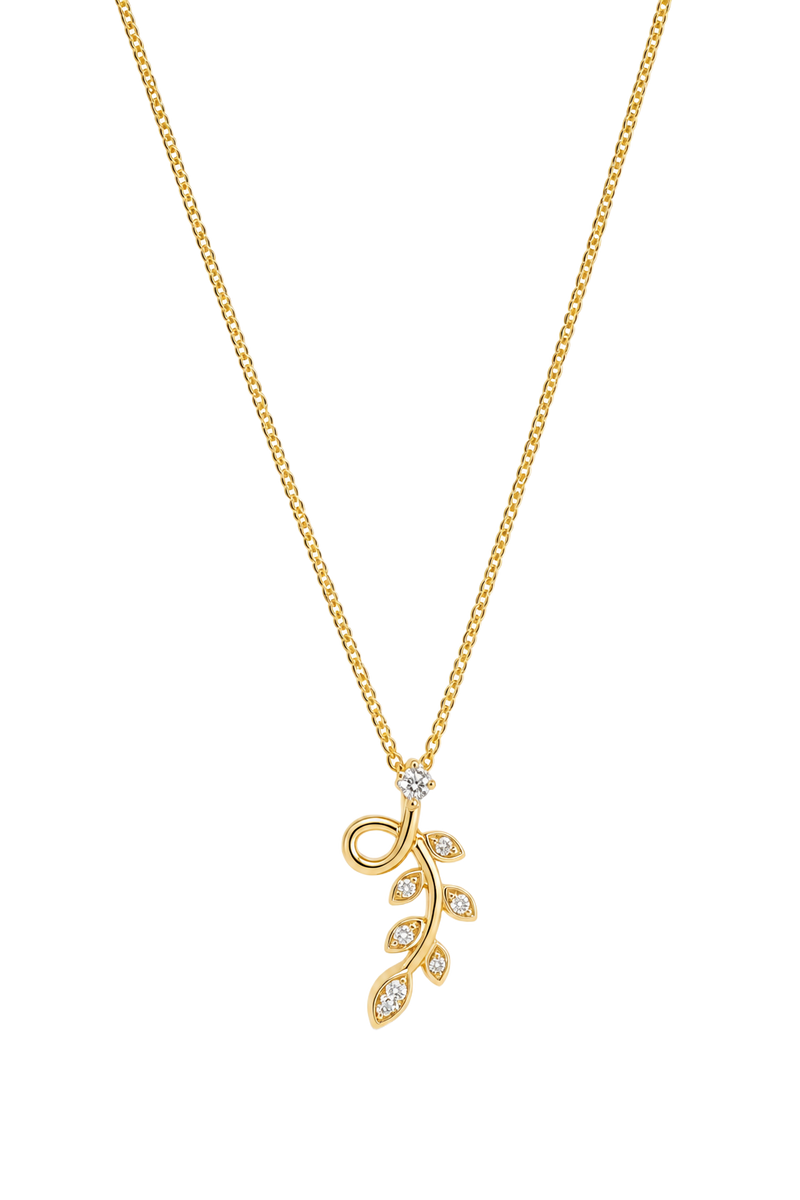 Diamond Botanical Vine Pendant - Yellow Gold