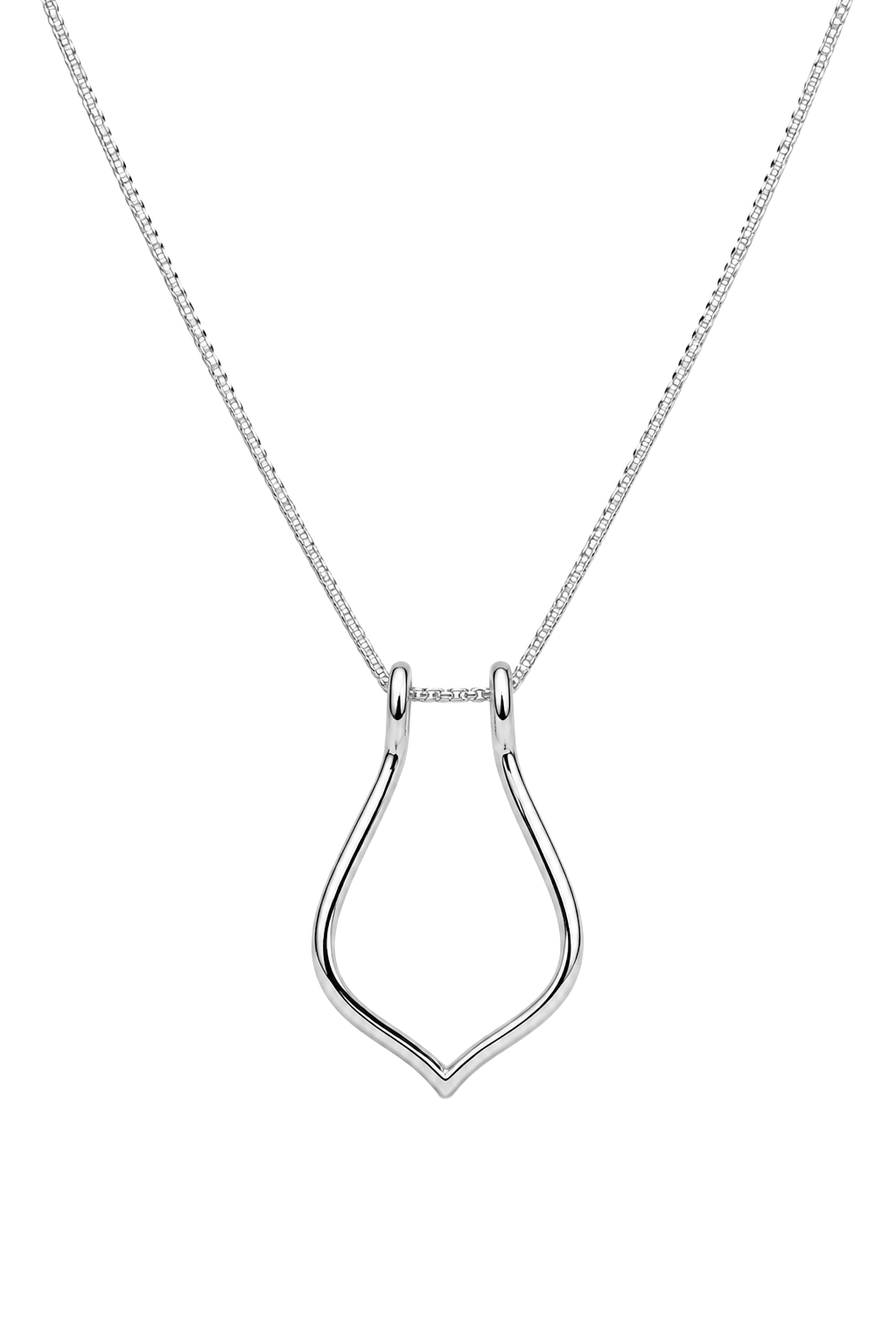 Open Teardrop Pendant - White Gold