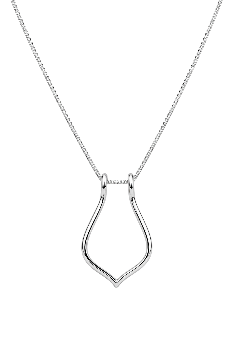 Open Teardrop Pendant - White Gold