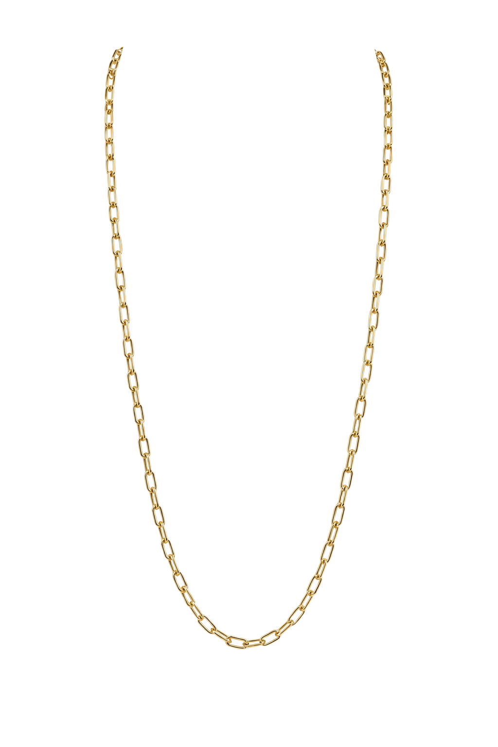 Medium Paperclip Chain Necklace - Yellow Gold