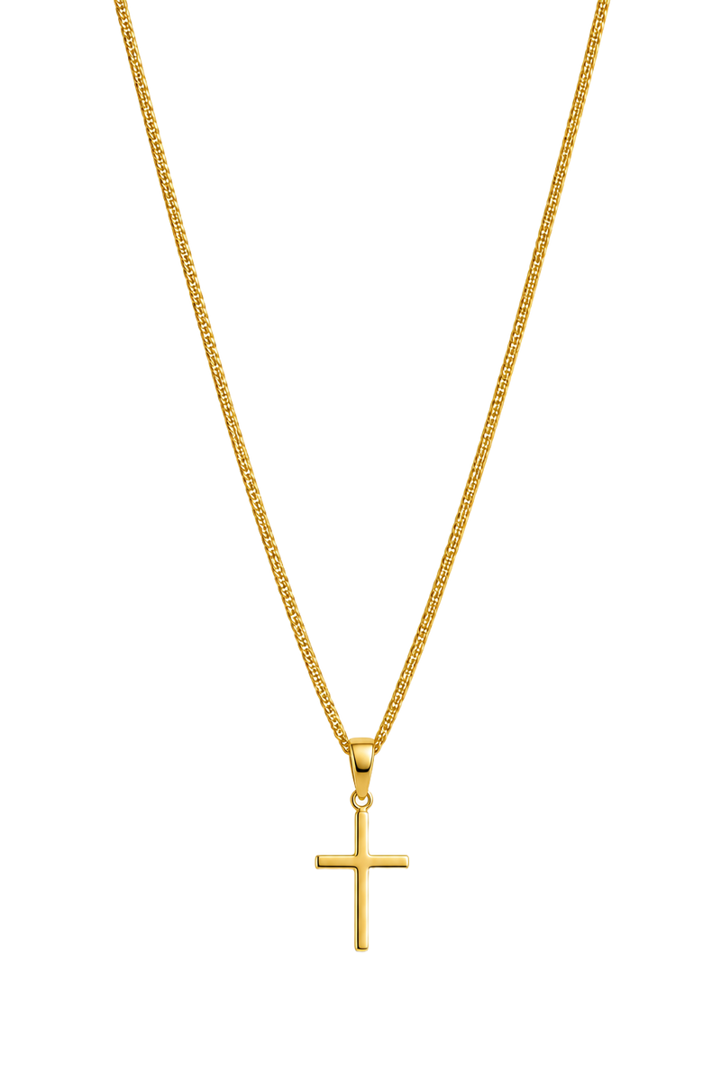 Plain Cross Pendant - Yellow Gold