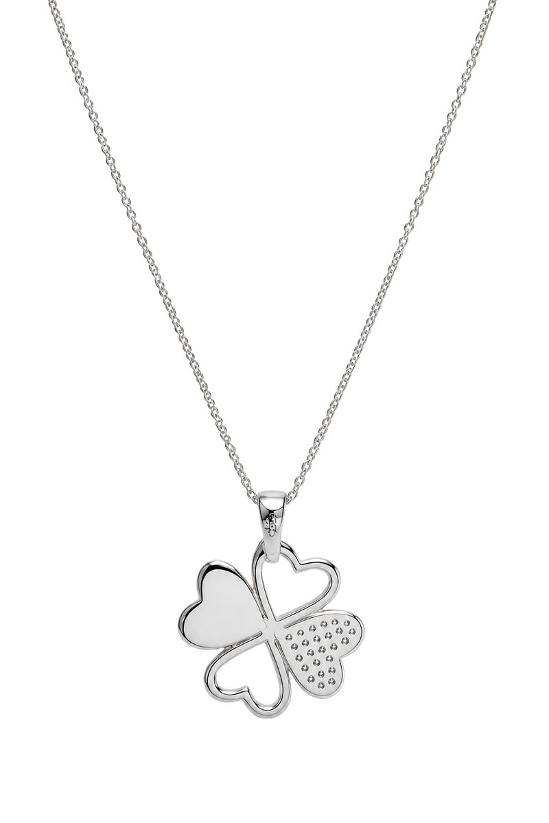Four-Leaf Clover Diamond Pendant - White Gold