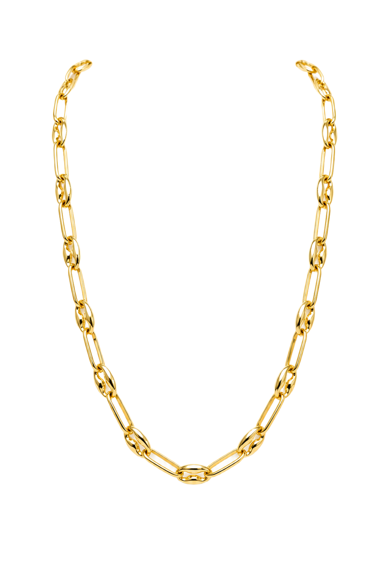 Large Oval Link Chain Necklace - Yellow Gold