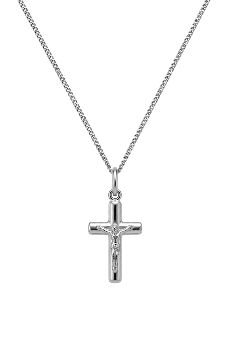 Crucifix Pendant - White Gold