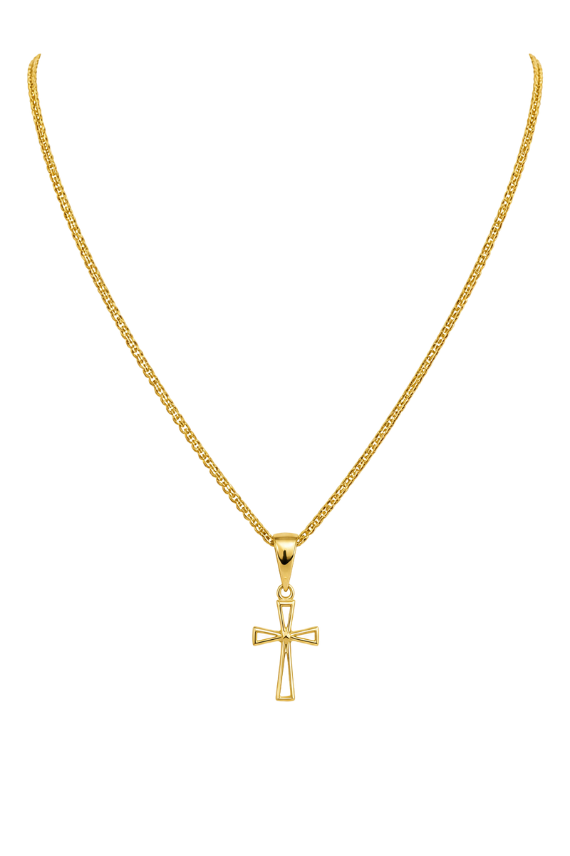Open Cross Pendant - Yellow Gold
