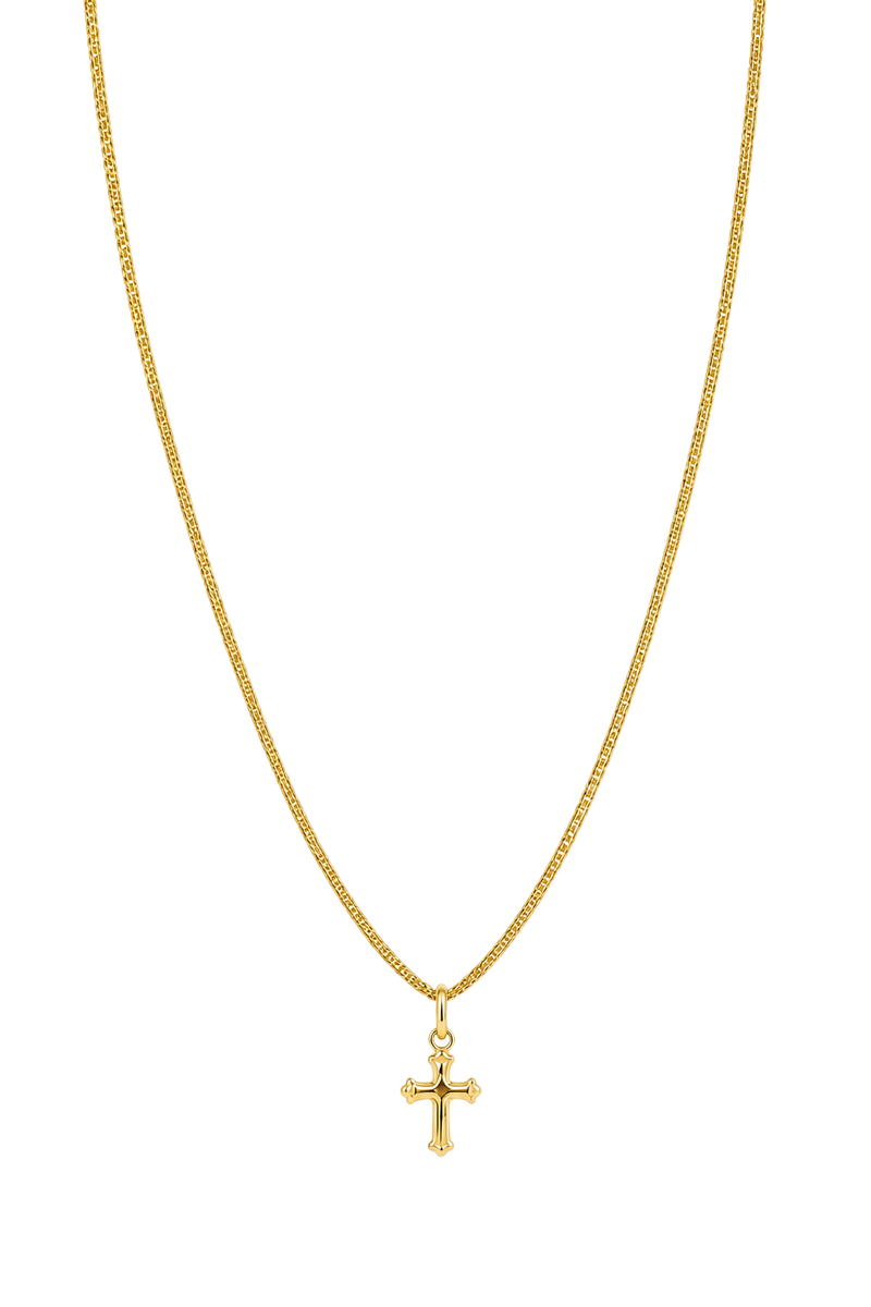 Ball Terminal Cross Pendant - Yellow Gold