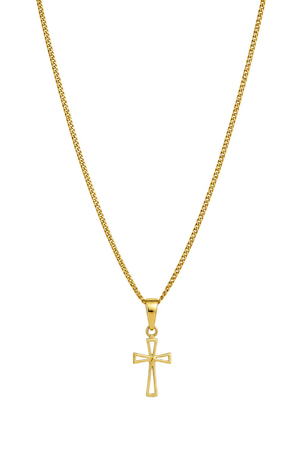 Open Cross Pendant - Yellow Gold