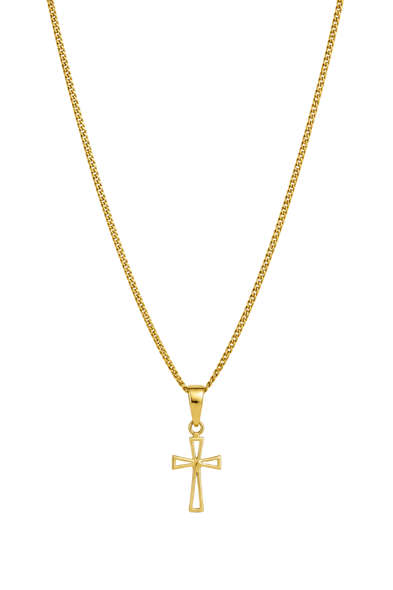 Open Cross Pendant - Yellow Gold