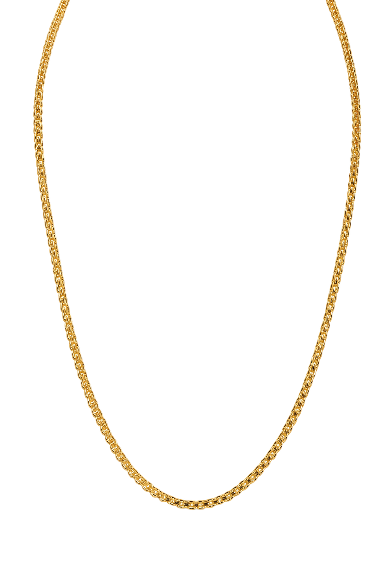 Rounded Box Chain Necklace - Yellow Gold
