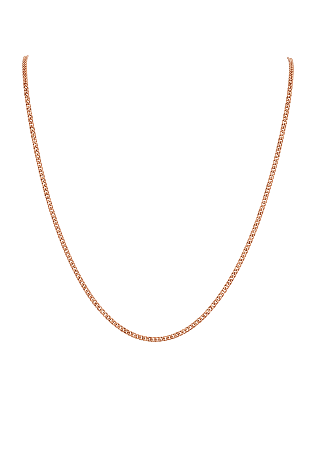 Fine Curb Chain Necklace - Rose Gold
