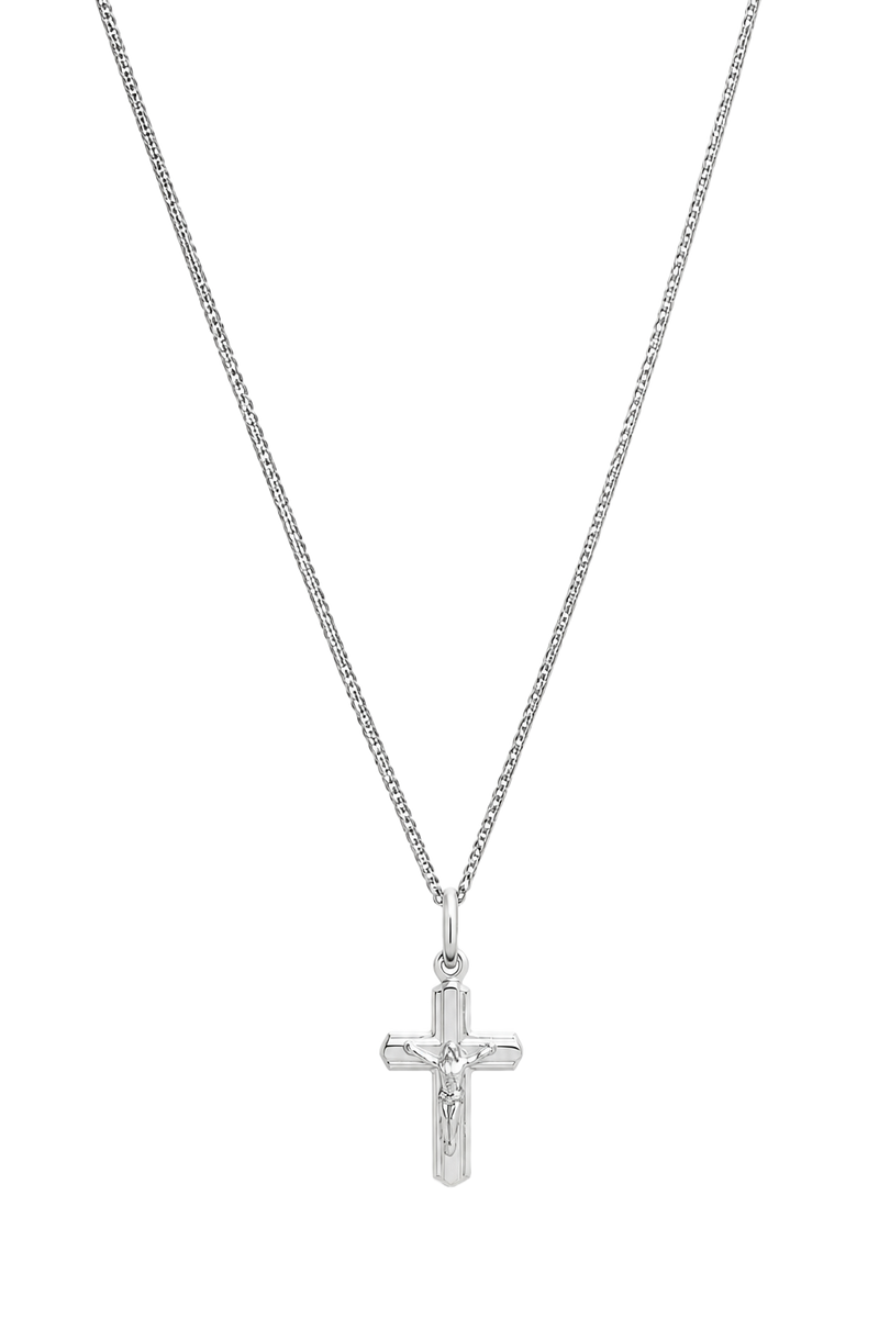 Crucifix Pendant - White Gold