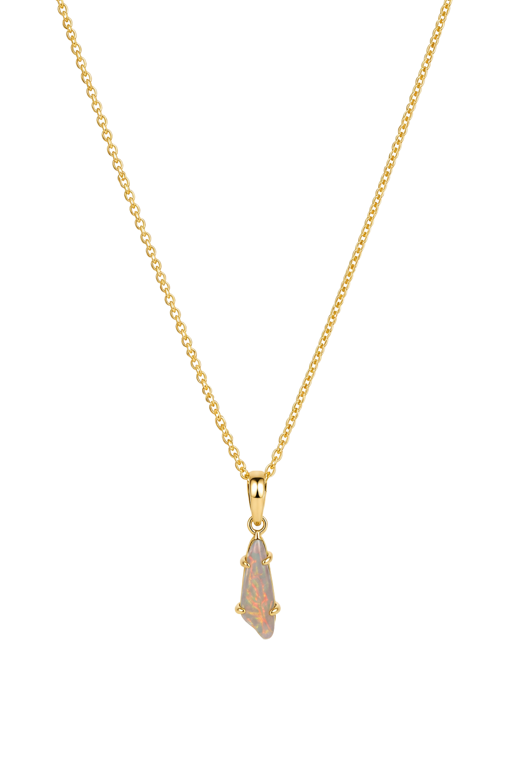 Crystal Opal Freeform Pendant - Yellow Gold