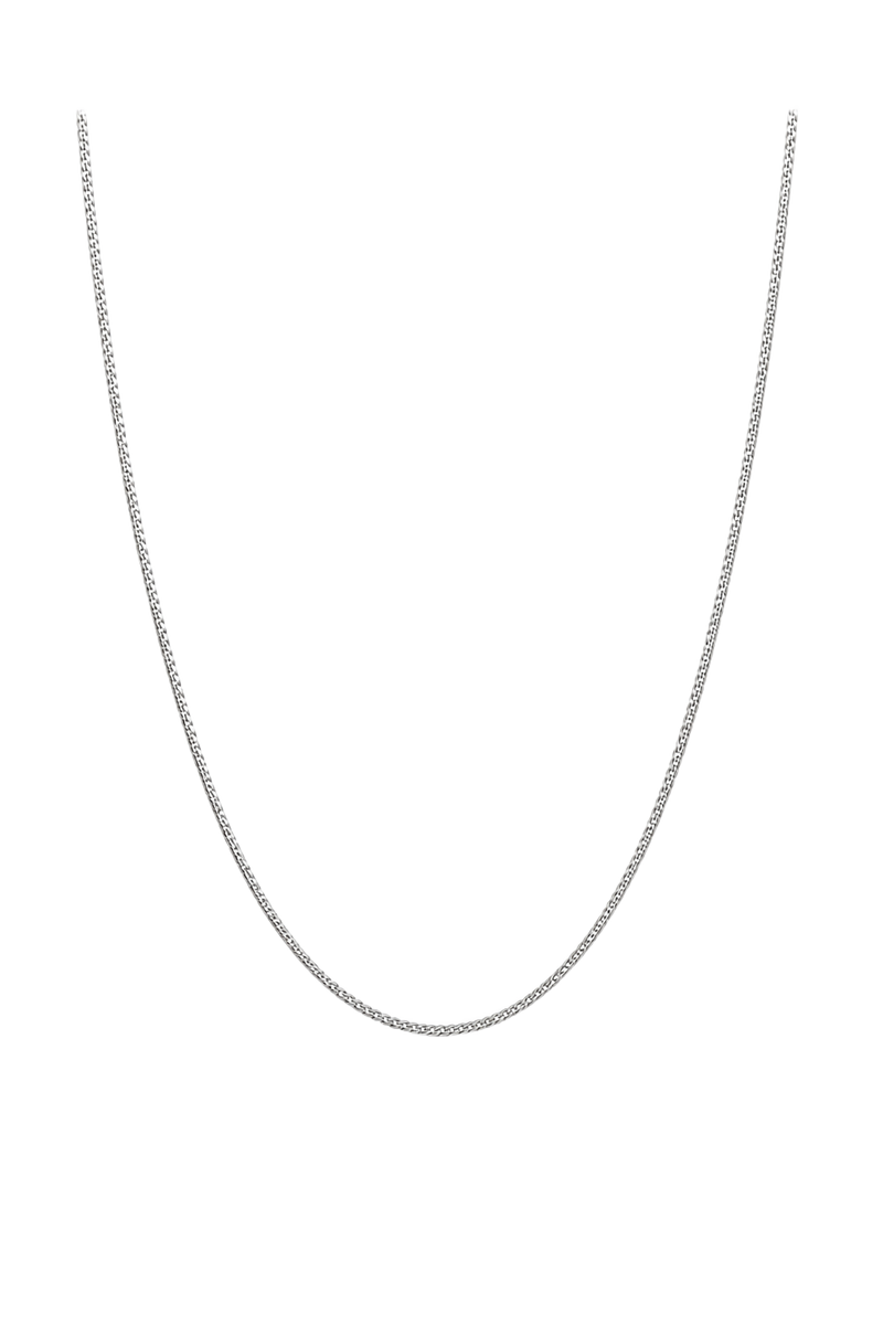 Fine Curb Chain Necklace - White Gold